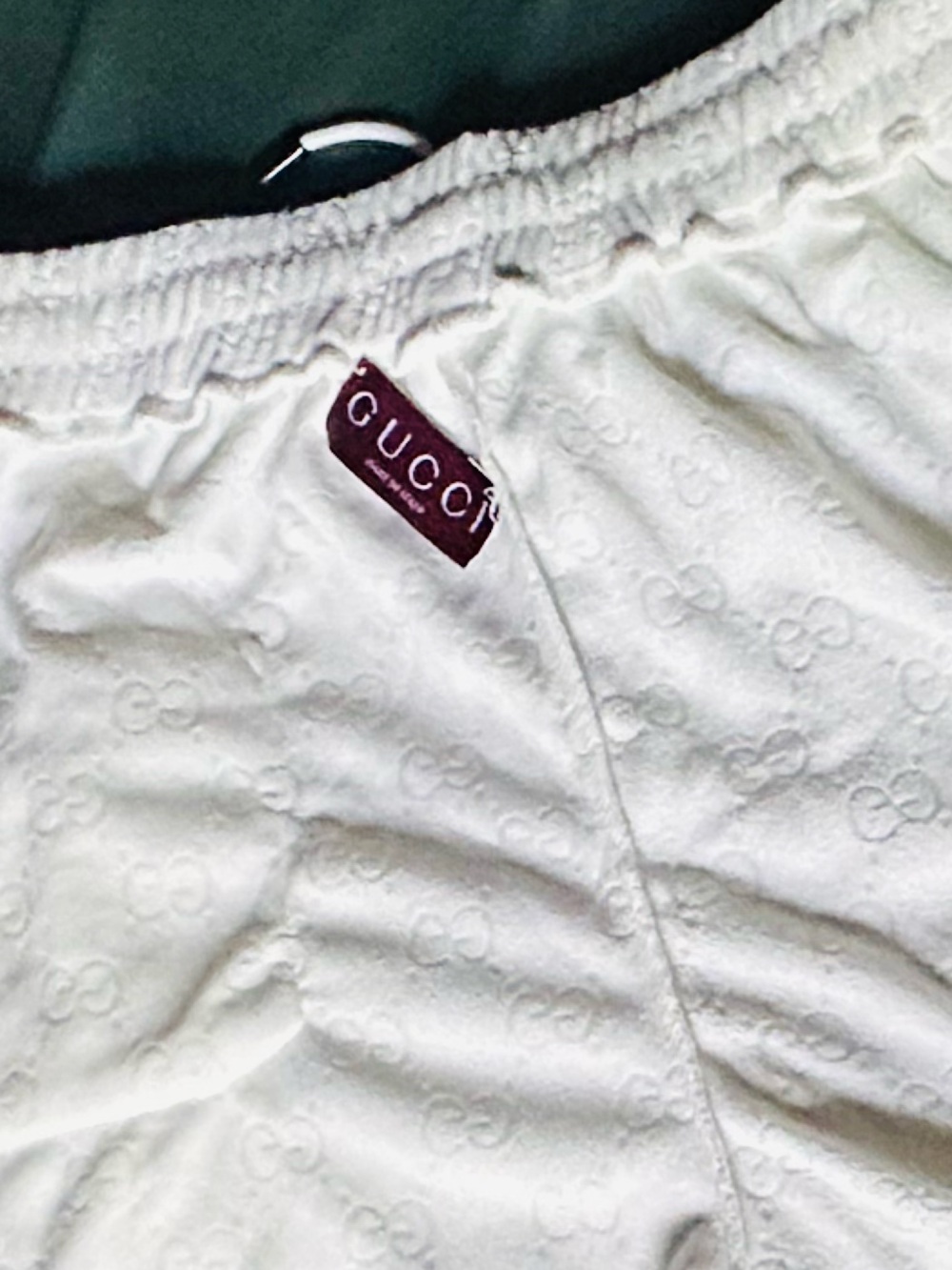 Gucci White Athletic Shorts with Red & Navy Side Stripes - Picture 5 of 7